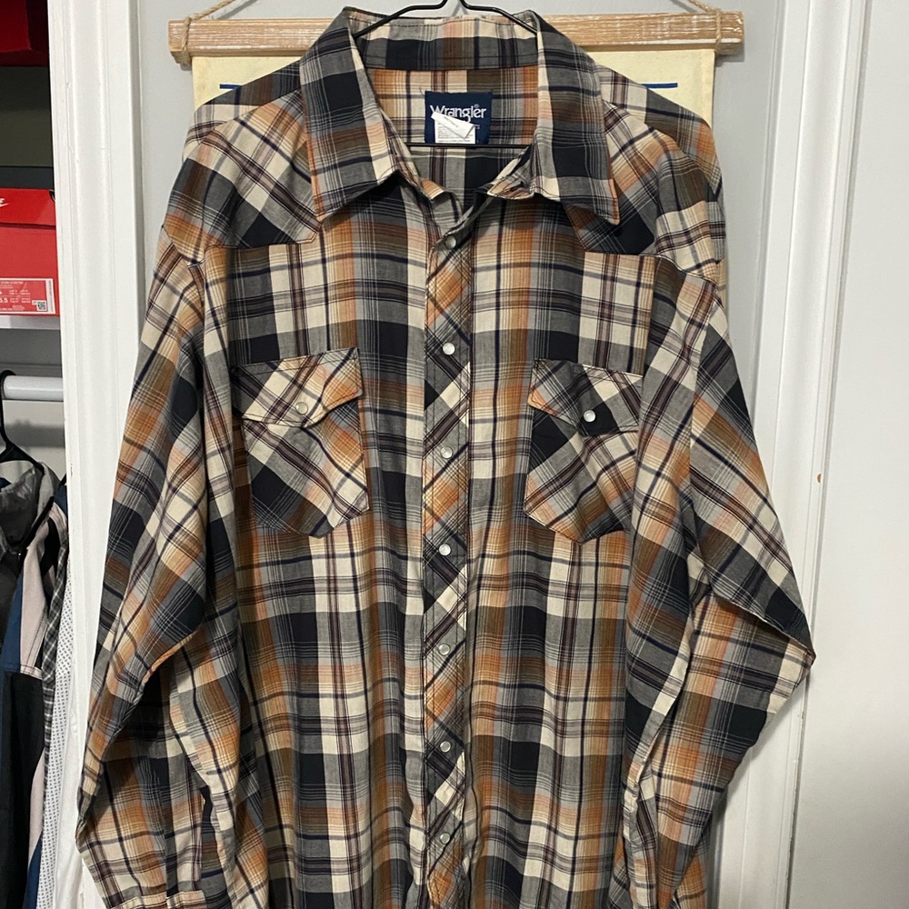 Mens Wrangler Pearl Snap Western Shirt 3xlt